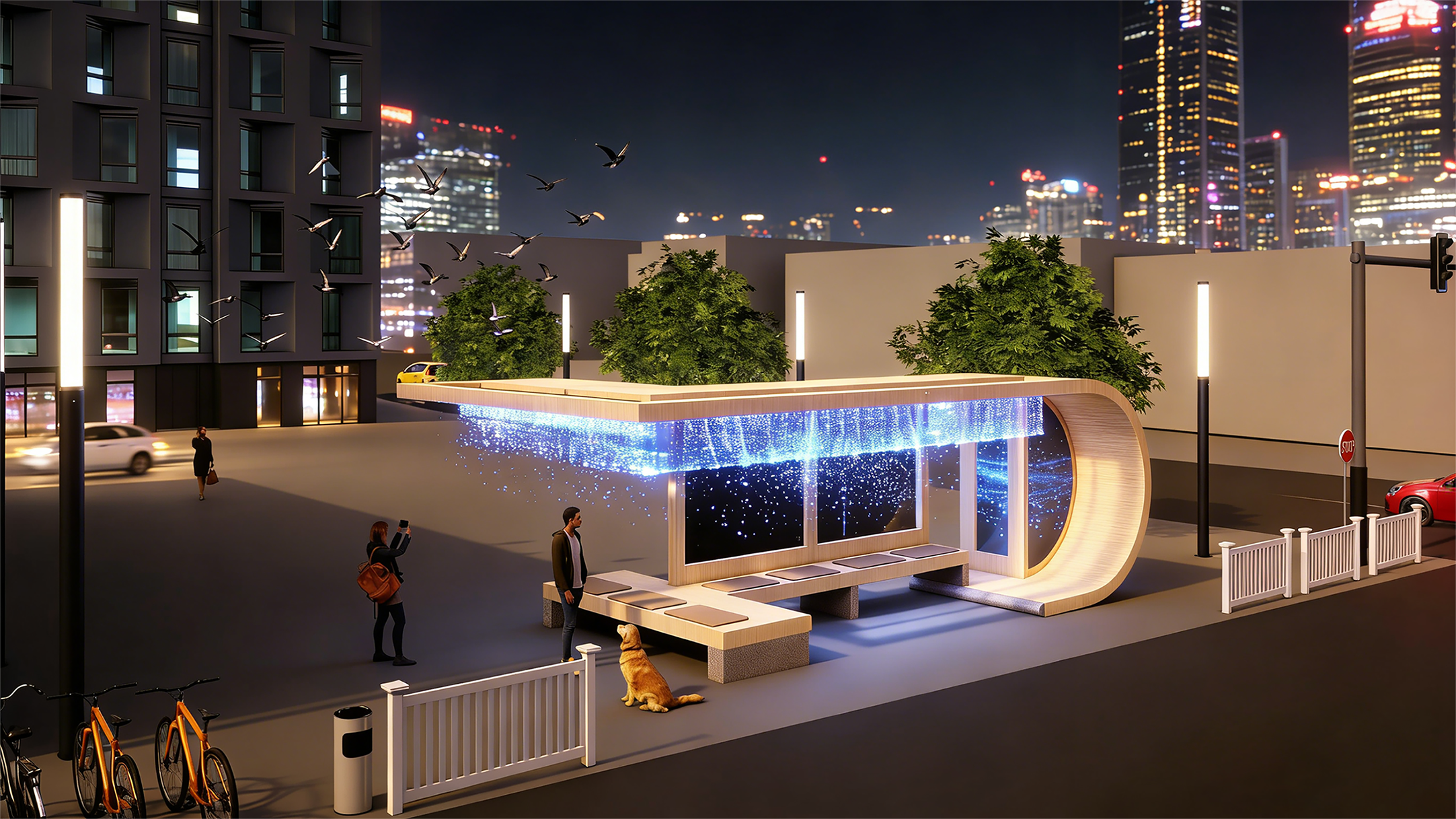光域——城市公交站台灯光装置再设计——2026神灯奖申报照明设计奖