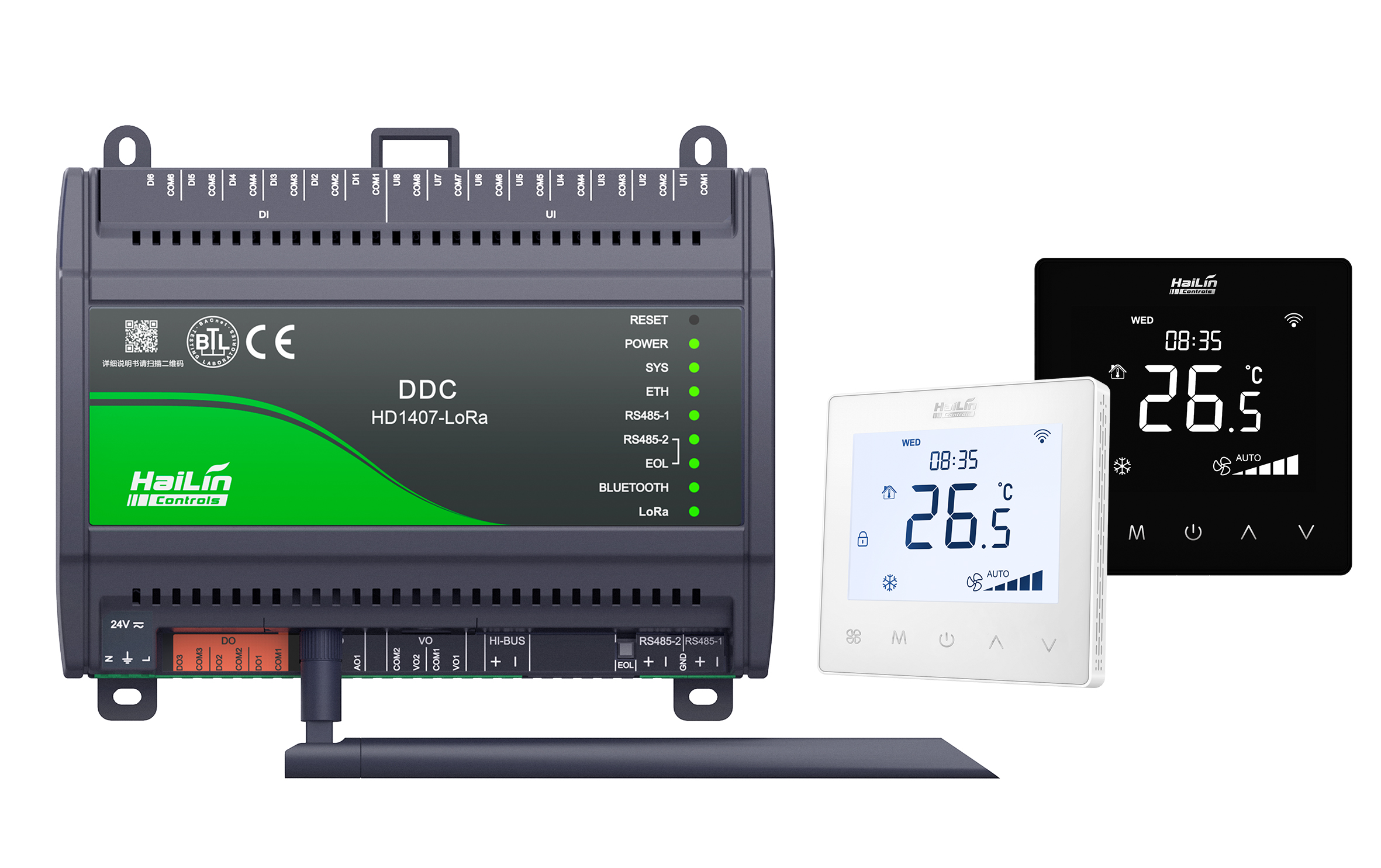 海林自控无线LoRa-DDC（HD1407-LoRa）、无线LoRa温控器（HL7036）