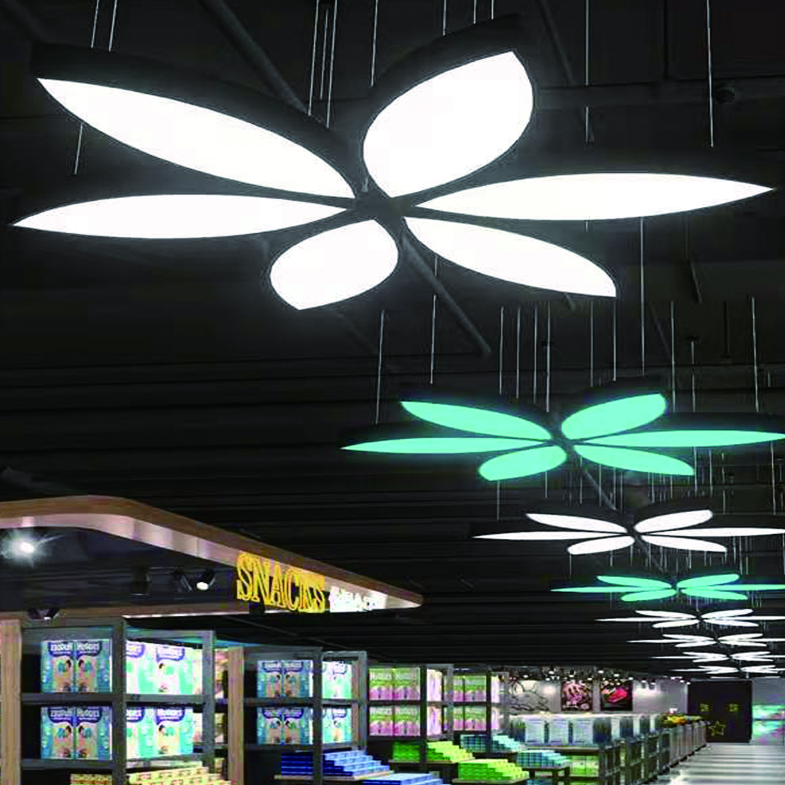  大型軟膜燈具 異形燈 線條燈 定制形狀