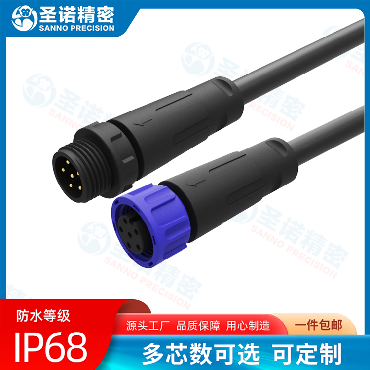 LP-M12塑胶对接6芯防水连接器