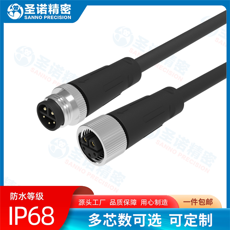 LP-M12对接5芯防水连接器