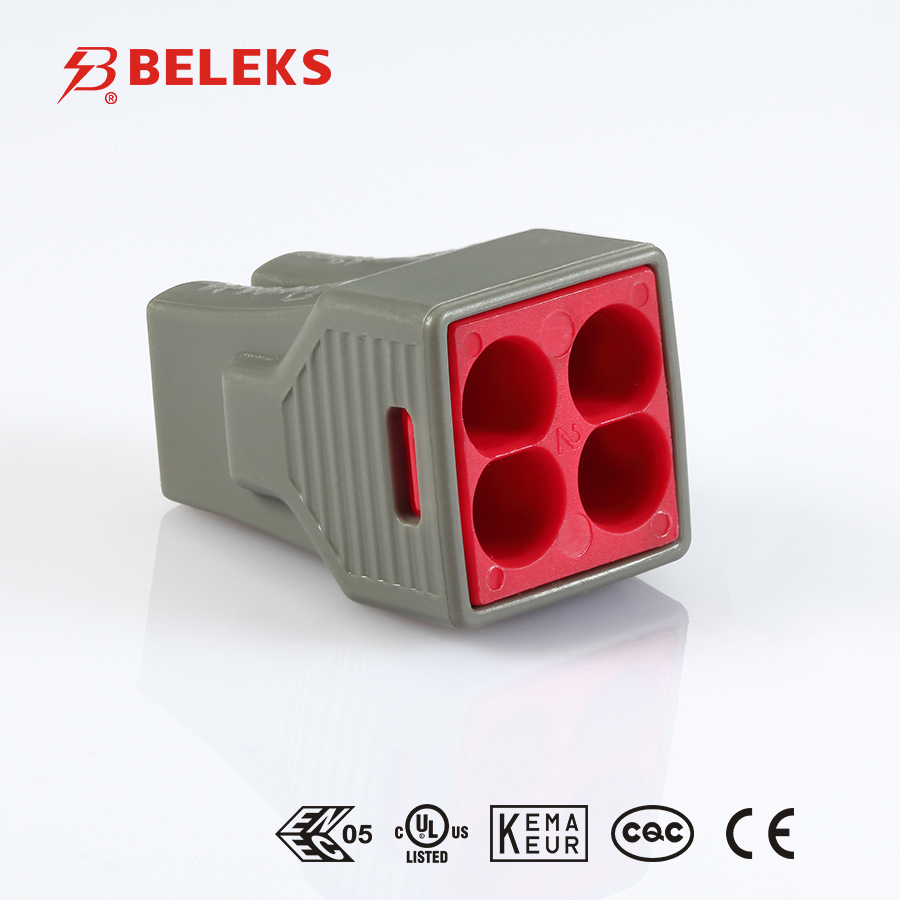 BELEKS 四位免螺丝型 4mm2接线容量快速接线端子