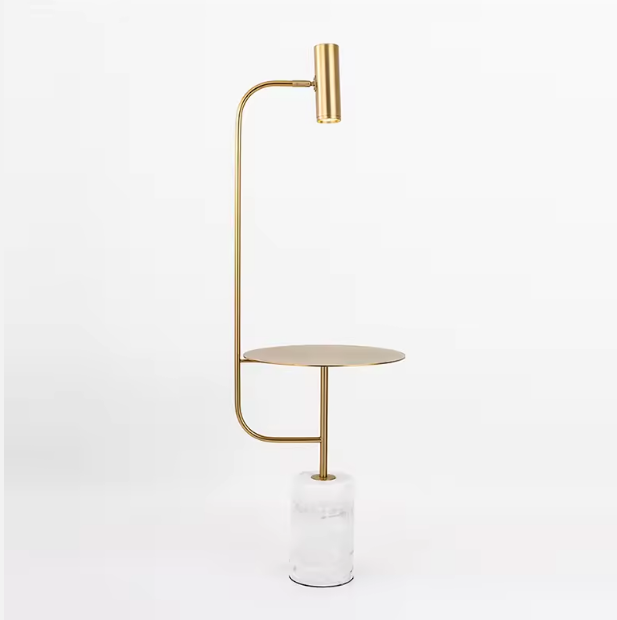 现代大理石装饰金色/黑色发光二极管落地灯客厅北欧现代落地灯酒