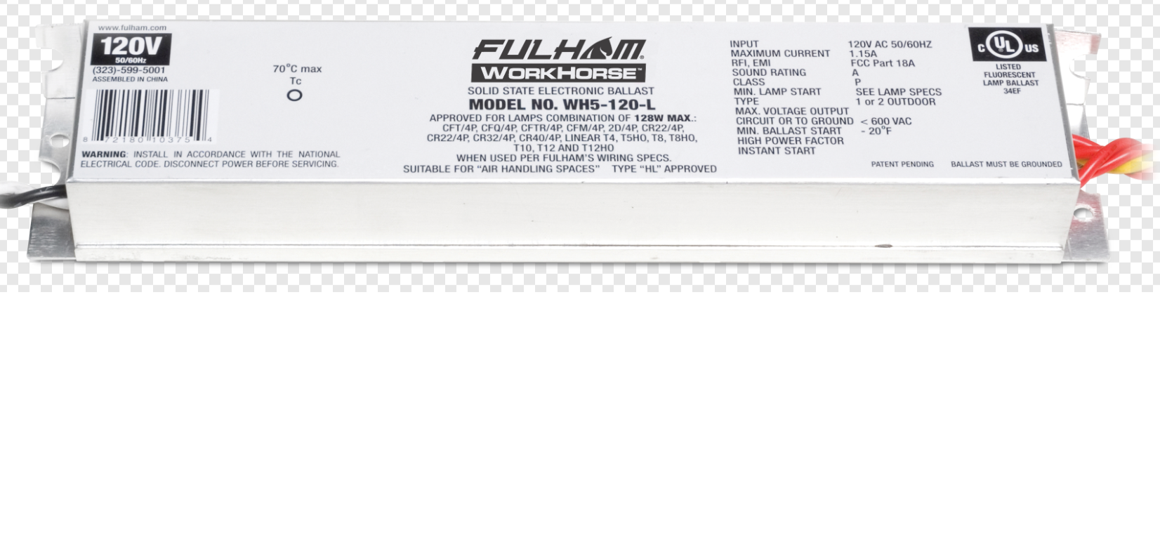 WH系列单电压120V, 230V，277V 电子镇流器