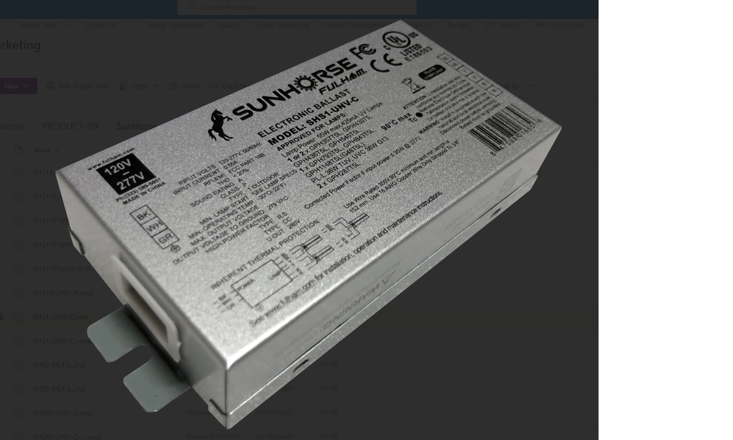 SunHorse 可编程UV电子镇流器，单电压，通用电压