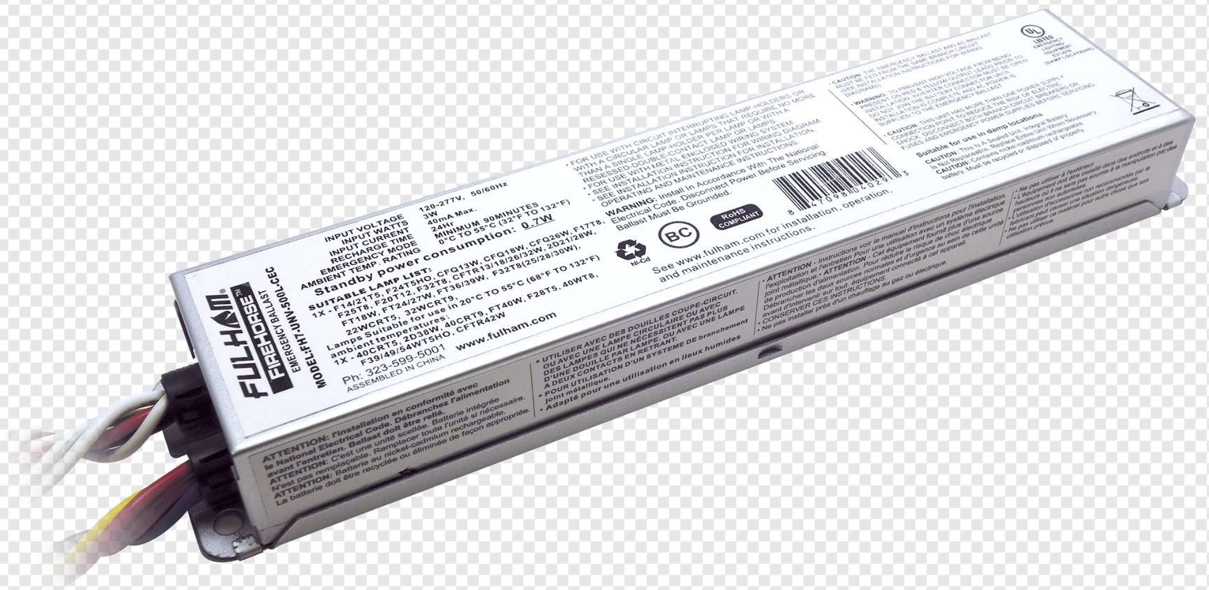 FireHorse 荧光应急镇流器，通用电压120-277V