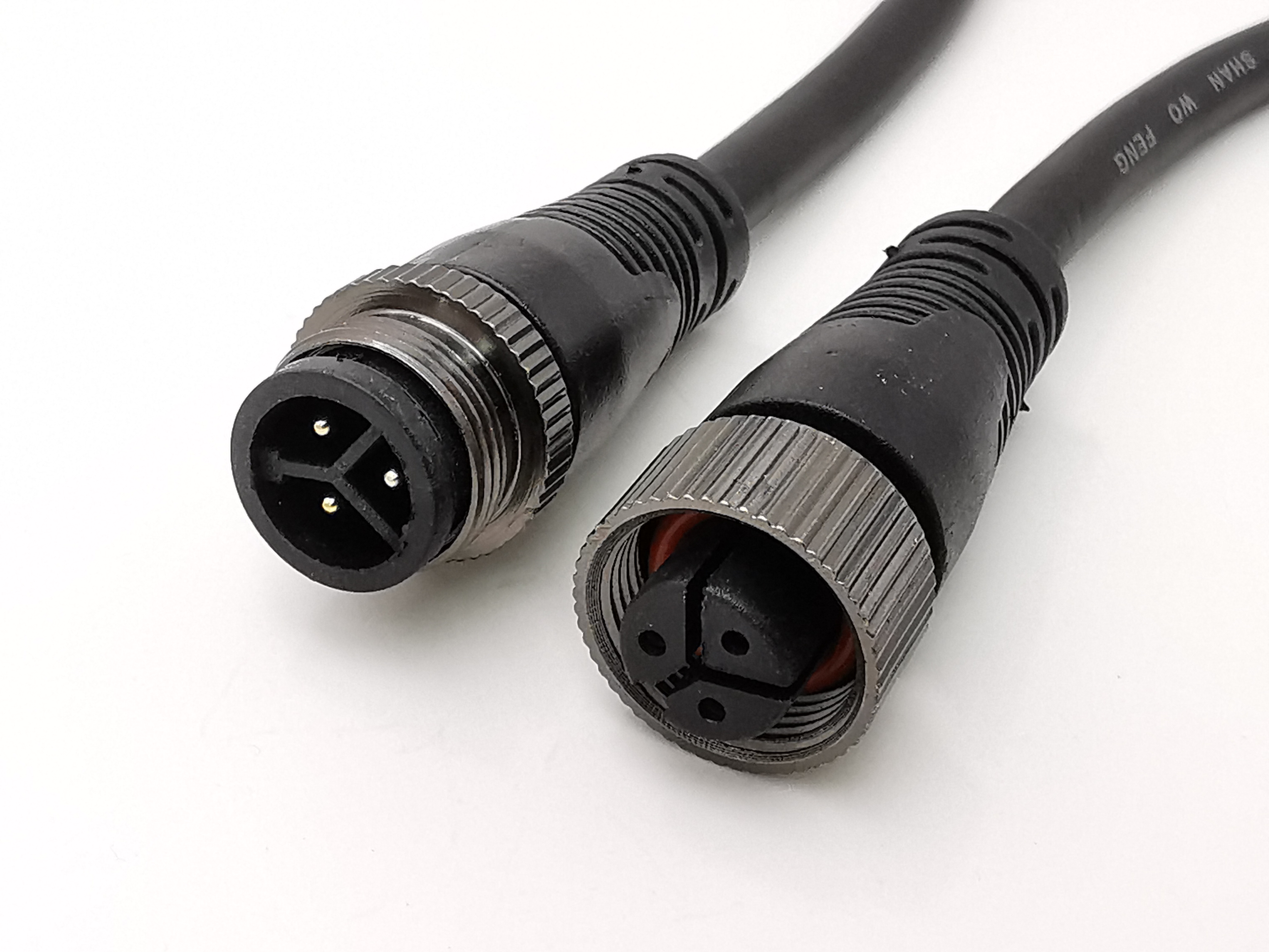 铜螺帽防水连接器防水公母插传感器连接线