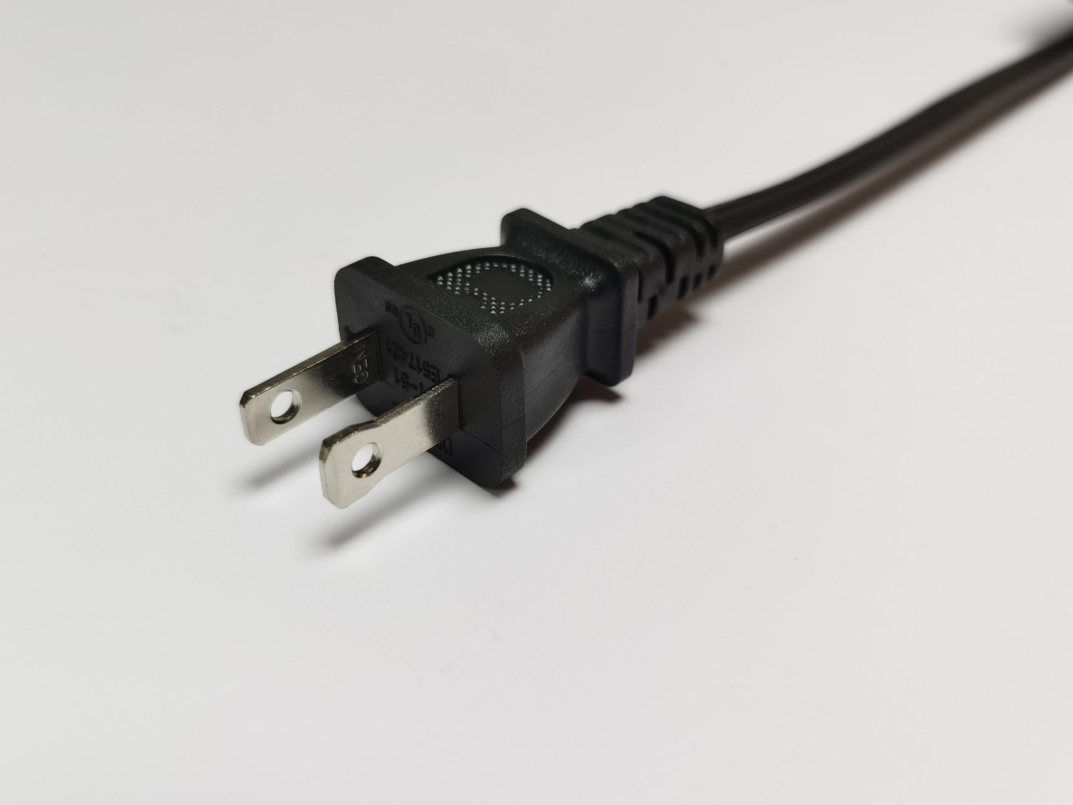 CSA-UL认证美规两插电源线可带开关按钮 2芯美规插头