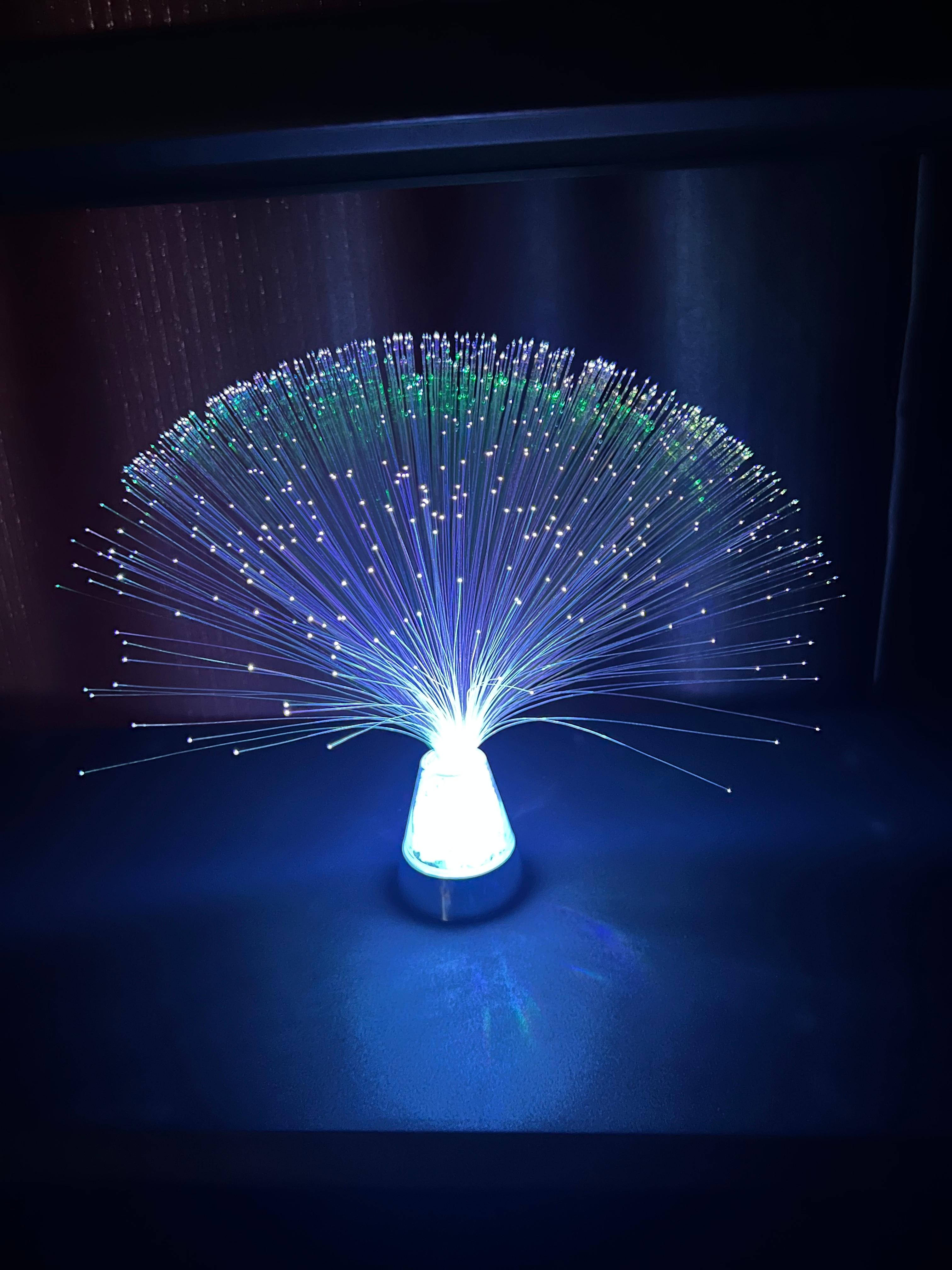  滿天星銀色底座光纖燈小夜燈