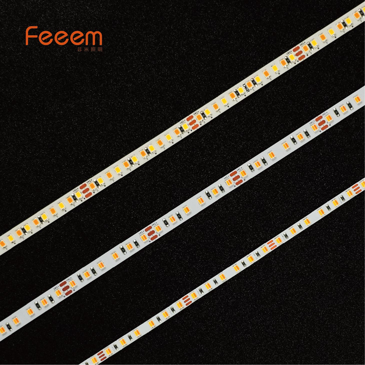  秋分24V裸板軟燈條 雙色溫 8mm板