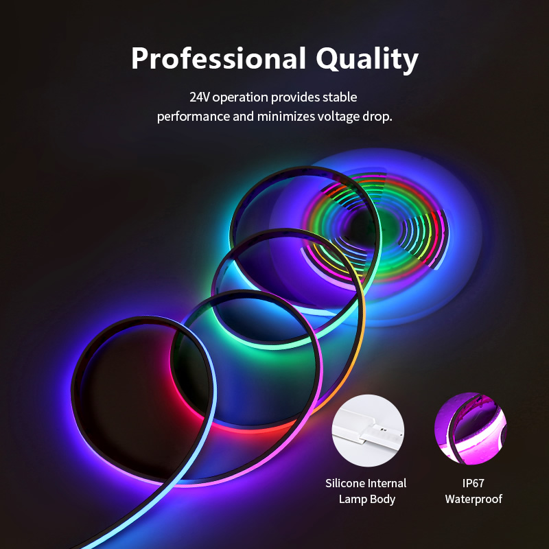  24v低壓RGB幻彩cob燈帶led軟燈條自粘氛圍照明燈帶