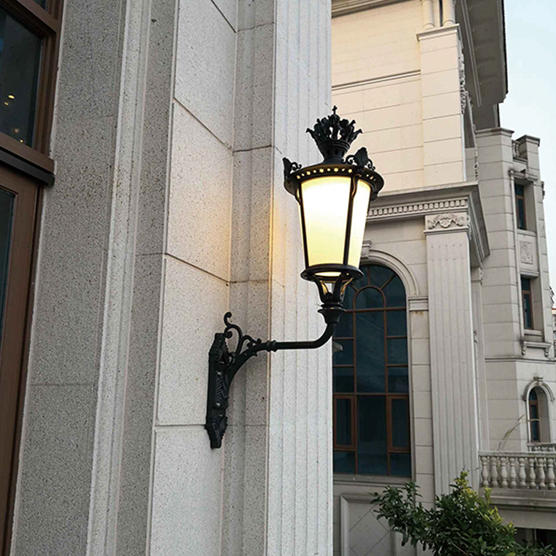 戶外庭院壁燈歐式簡約風壓鑄鋁材led圍墻壁坪燈公園廣場別墅