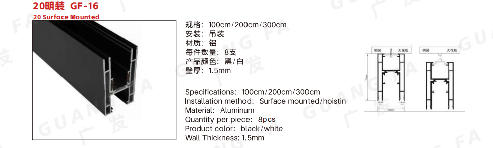 20明装  GF-16 / 20 Surface Mount