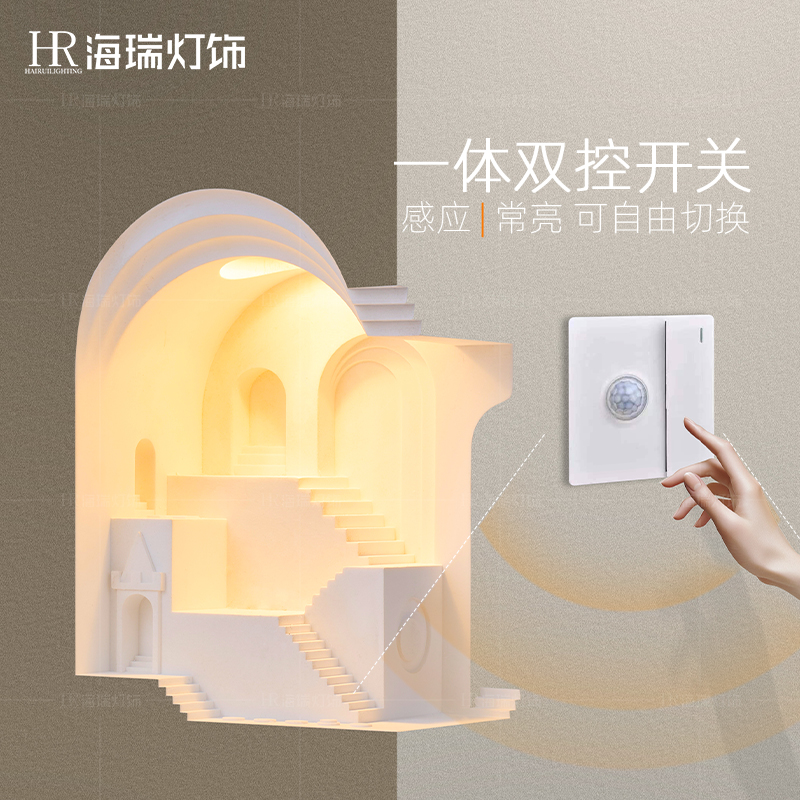石膏灯嵌入式楼梯转角灯走廊墙角灯设计师拐角夜灯