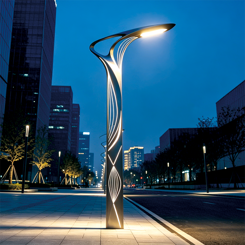 扭紋鏤空藝術(shù) LED 景觀路燈戶外防水
