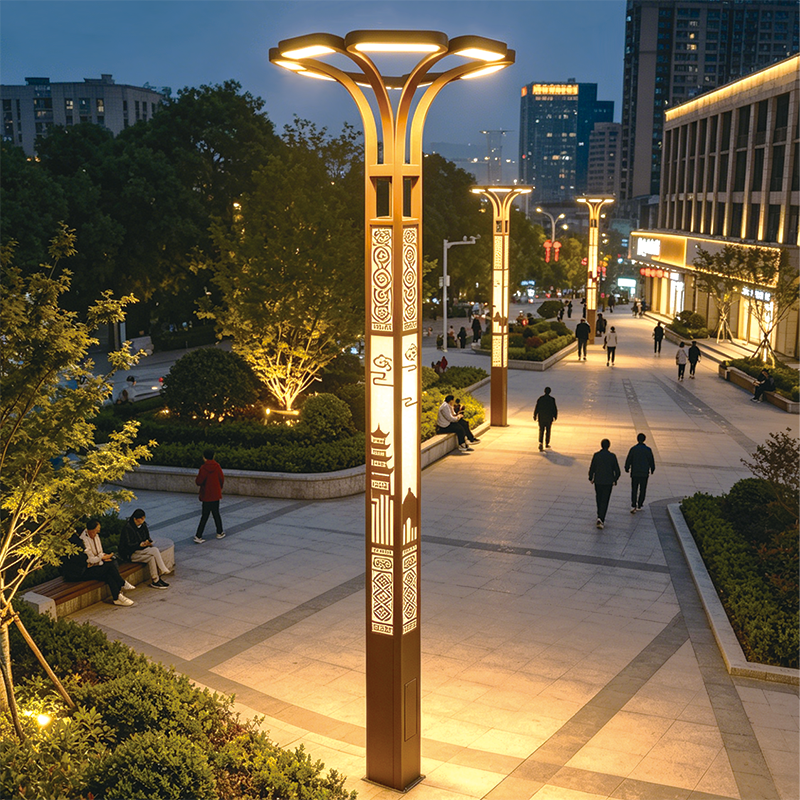 中式古塔紋樣 LED 景觀路燈